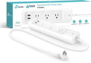 Kasa KP303 Smart Plug Power Strip | Surge Protector with 3 Outlets & 2 USB Ports | Alexa & Google Home | No Hub Required