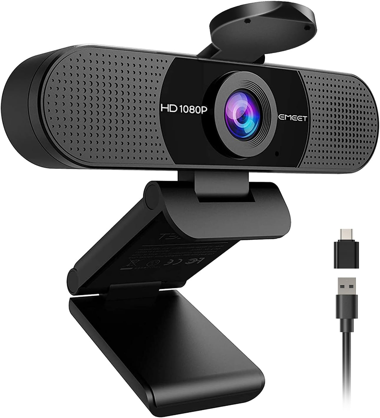 EMEET C960 1080P Webcam with Dual Microphones, 90° FOV, USB Type