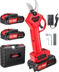 Upgraded Electric Pruning Shears with 1.4'' Cutting Diameter, Brushless Motor, Cordless, and 2 Rechargeable Batteries for Gardening and Tree Branches