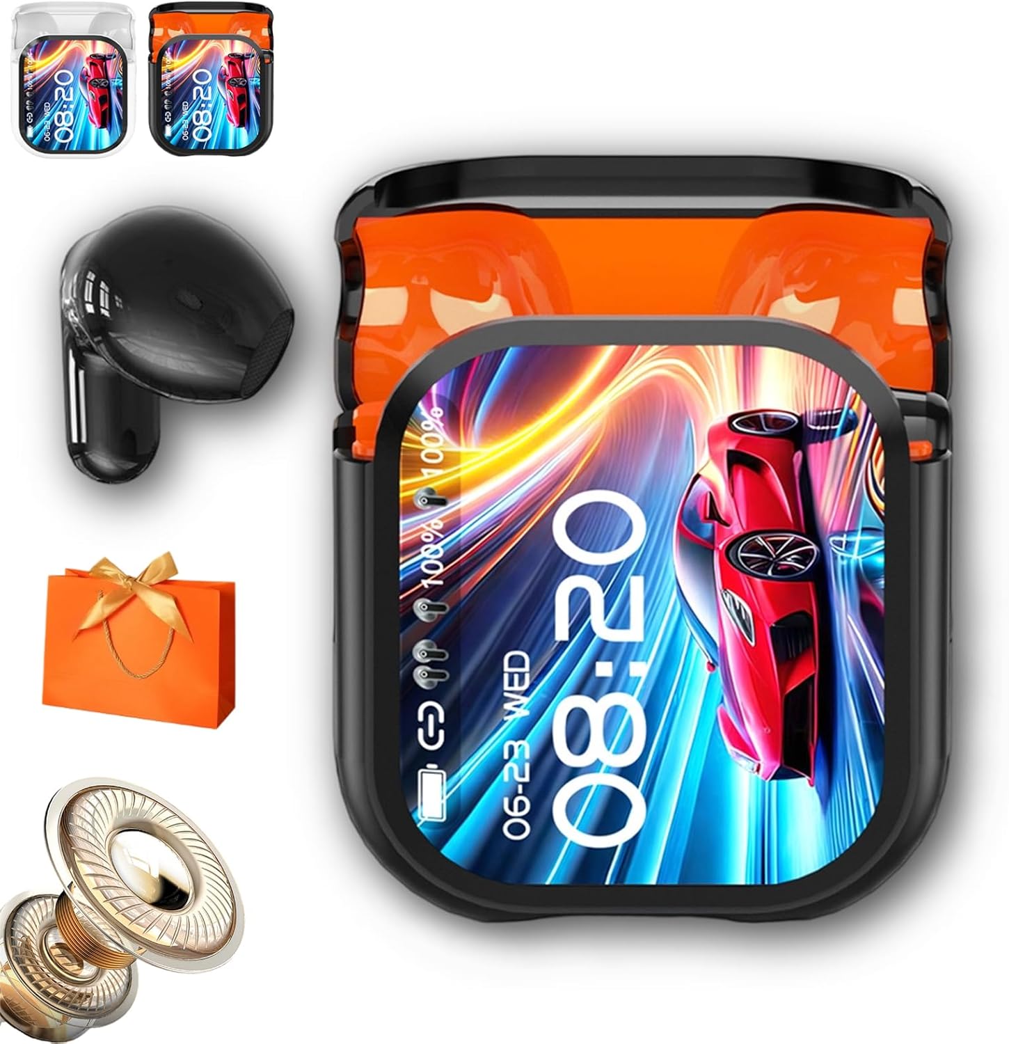 AI Translator Earbuds with Smart Display: 2