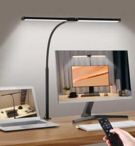 Double Head LED Desk Lamp with Clamp for Home Office, Eye