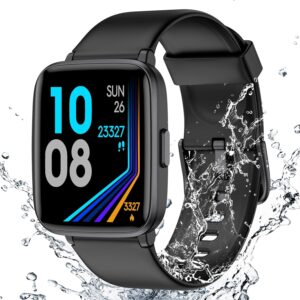 Fitness Tracker Watch with Heart Rate Monitor, Large Screen, Pedometer, Sleep & Calorie Counter, 5ATM Waterproof Smartwatch for Men & Women