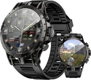 LOKMAT 4G SIM Card Smart Watch: 1.508" AMOLED, 3GB+32GB, Android 8.1, Rotating Camera, WiFi GPS Fitness Tracker