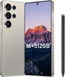 I25 Ultra Flagship Killer Smartphone - Snapdragon 8 Gen 3, 16GB+512GB, Massive 6.99" FHD+ Display, 108MP+68MP Pro Cam, 7000mAh 2-Day Battery, Android 14, Includes Stylus Pen (Titanium Gray)