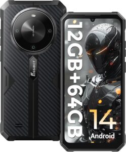 FOSSIBOT F105 Rugged Smartphone Unlocked, Android 14, 10300mAh Large Battery 12+64GB/128GB Storage 6.75" FHD Display 8MP+20MP Camera IP68/IP69K Waterproof Cell Phone 4G Dual SIM OTG
