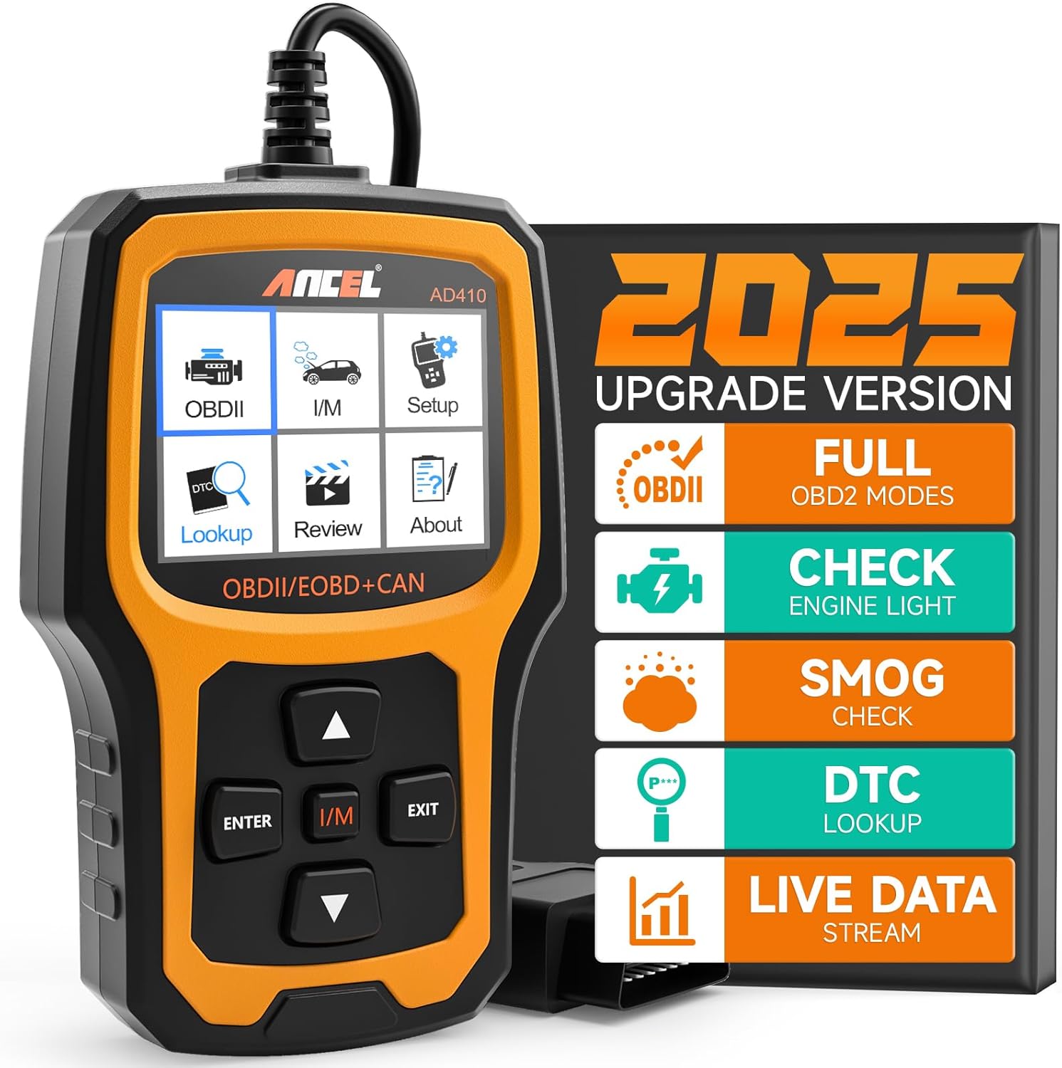 ANCEL AD410 Enhanced OBD2 Scanner | Check Engine Light Code Reader