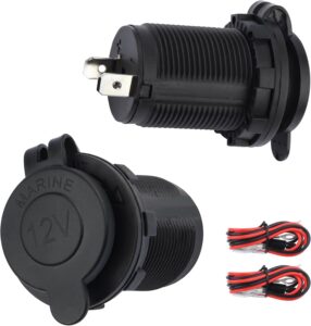 2PCS Waterproof 12V Cigarette Lighter Socket Outlet for Car Charger, GPS, Dash Cam