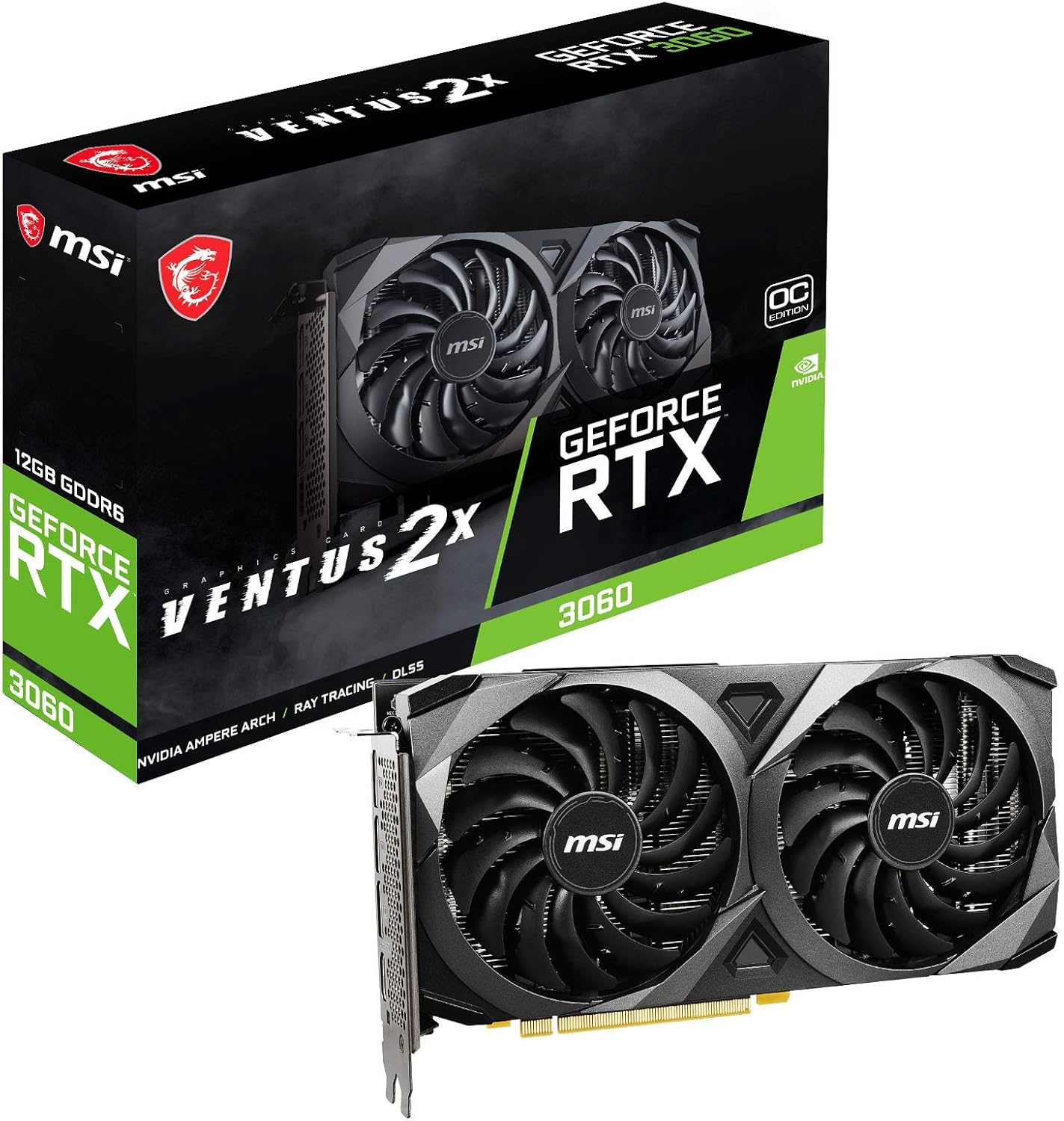MSI Gaming GeForce RTX 3060 12GB GDDR6 PCIe 4.0 OC Graphics Card with Torx Twin Fans msi-gaming-geforce-rtx-3060-12gb-gddr6-pcie-4-0-oc-graphics-card-torx-twin