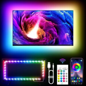 TV LED Lights, 11.5ft RGB TV Backlight Strip with Remote Control, Music Sync, Bluetooth App, USB Powered for 32