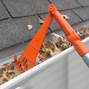 Mini Gutter Rake Head for Removing Leaves & Debris from Roofs & Gutters | Fits Standard Acme Thread