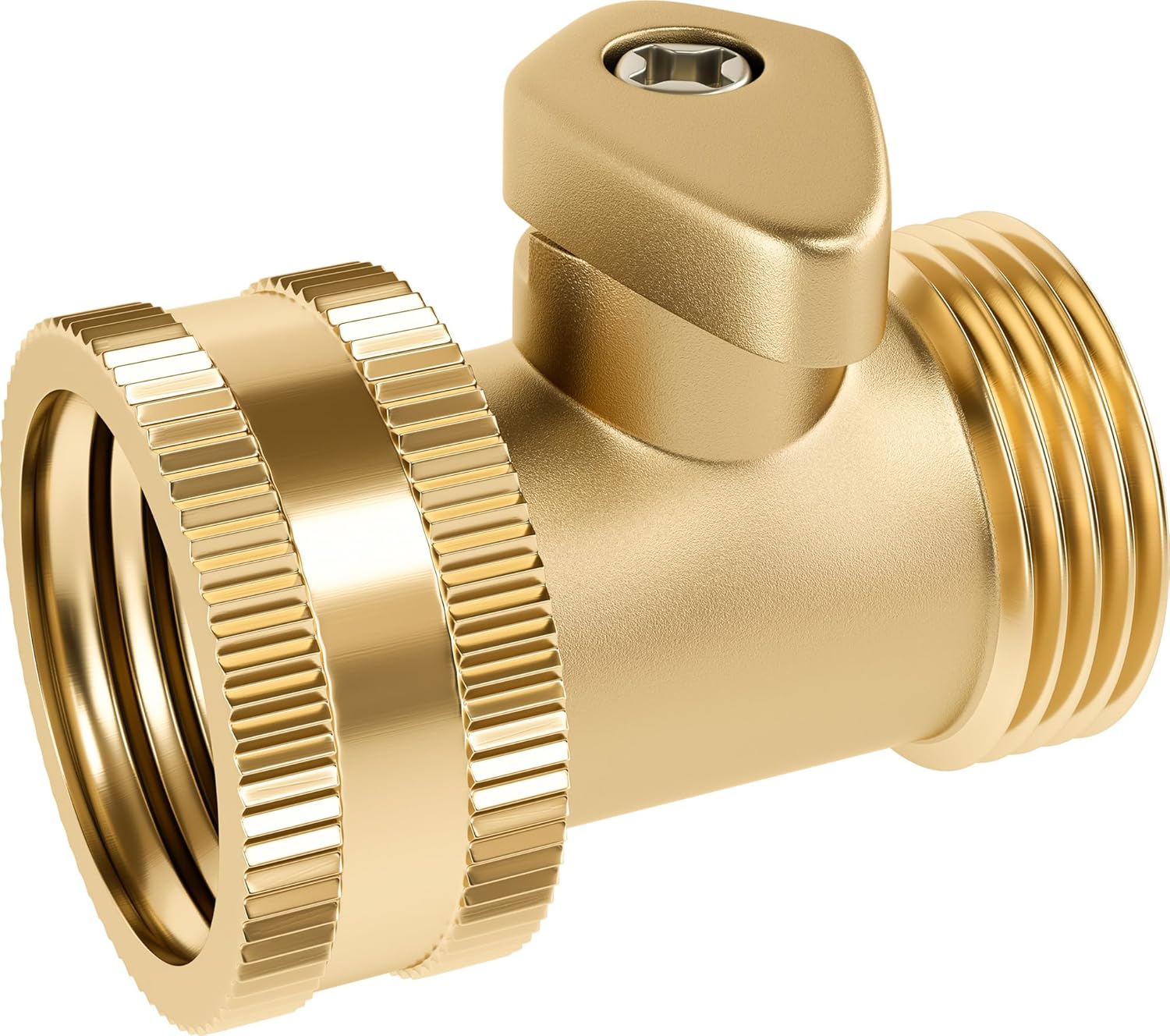 All Brass 3/4 Inch Heavy Duty Shut Off Valve for Outdoor Lawn and Garden Hoses with Leak Resistant Threading & Rubber Washers