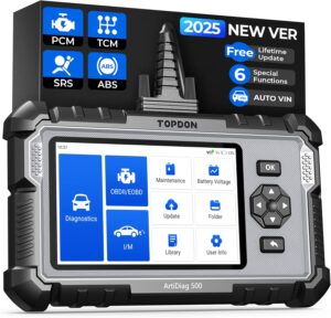 TOPDON AD500 OBD2 Scanner | Oil SAS Throttle TPMS BMS EPB Reset | Engine ABS SRS Transmission Diagnostic | AutoVIN | Battery Test