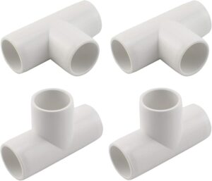 3/4 Inch PVC Tee Fitting 4-Pack - Furniture Grade 3