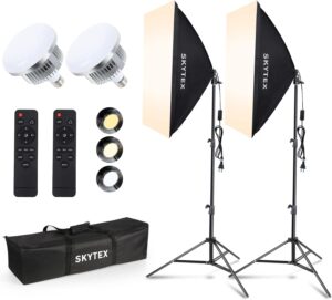 Skytex Softbox Lighting Kit (2 Pack), 20x28in Softbox with 85W 2700K