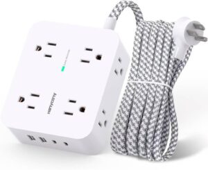 Surge Protector Power Strip - HANYCONY 8 Outlets with 4 USB Ports (2 USB