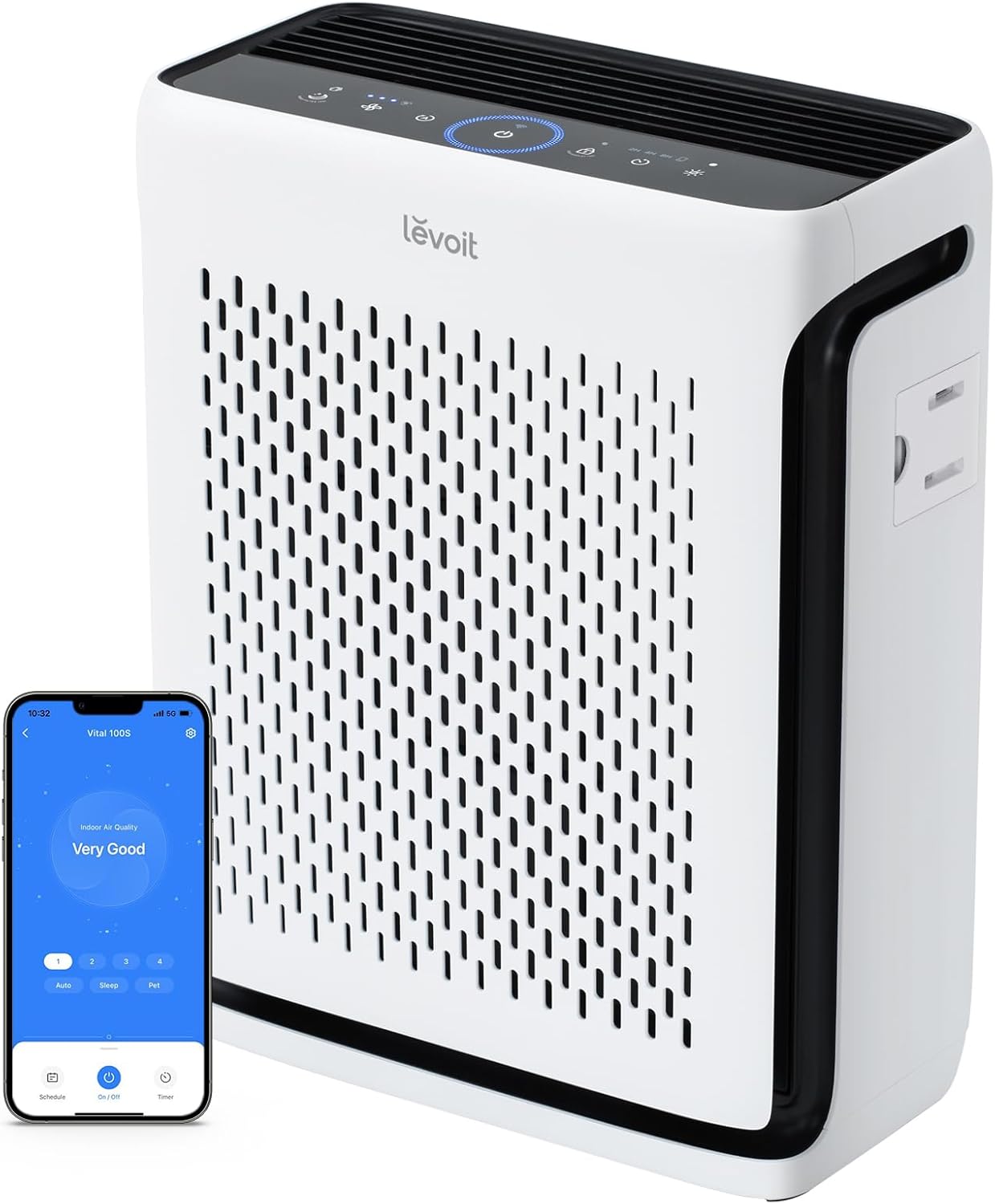 Levoit Air Purifier for Large Room up to 1073 Sq Ft with HEPA Filter, Air Quality Monitor, Smart WiFi, Washable Pre-Filter for Allergies, Pets, Dust, Pollen