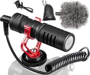 Movo VXR10 Universal Shotgun Microphone for Camera, DSLR, iPhone, Android - Compatible with Canon, Nikon, Sony