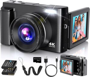 2025 Latest 48MP 4K Digital Camera for Photography & YouTube Vlogging with Autofocus, 16X Zoom, Anti