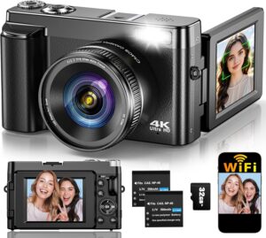 4K 64MP WiFi Digital Camera for Vlogging & Photography
