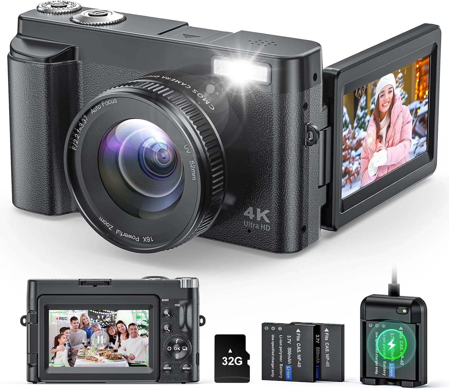 Best 4K Vlogging Camera with 48MP, Flip Screen & Anti