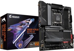 GIGABYTE B650 AORUS Elite AX: AMD AM5 ATX Motherboard with DDR5, PCIe 5.0, WiFi 6E & 2.5GbE
gigabyte-b650-aorus-elite-ax-am5-atx-motherboard-ddr5-pcie5
