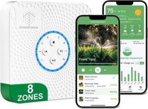 ImoLaza Smart Sprinkler Controller: Evapotranspiration Master with 8 Zones, WiFi, App Control & Automated Watering to Save Water