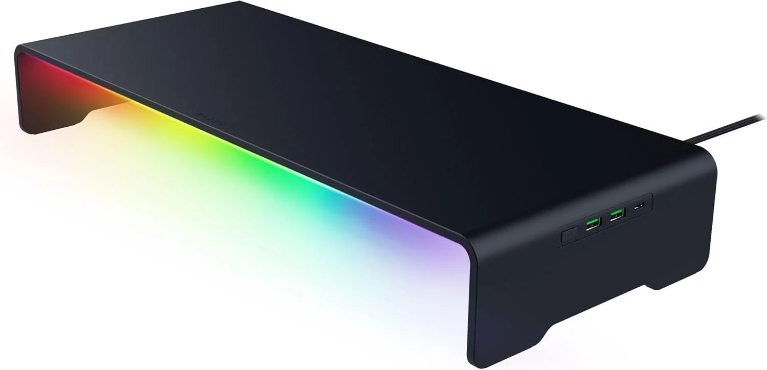 Razer Monitor Stand Chroma: 4 Port Hub, Ergonomic Height & RGB