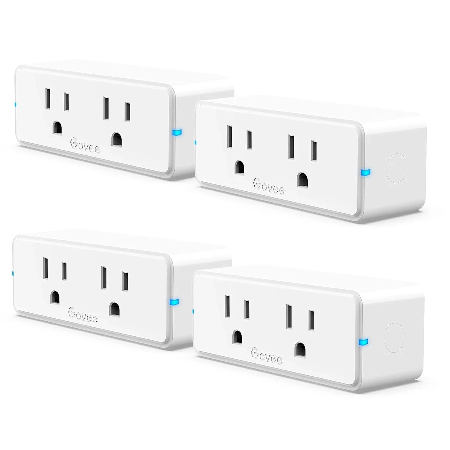 Govee Dual Smart Plug 4 Pack, 15A WiFi Bluetooth Outlet, Work with Alexa and Google Assistant,...
