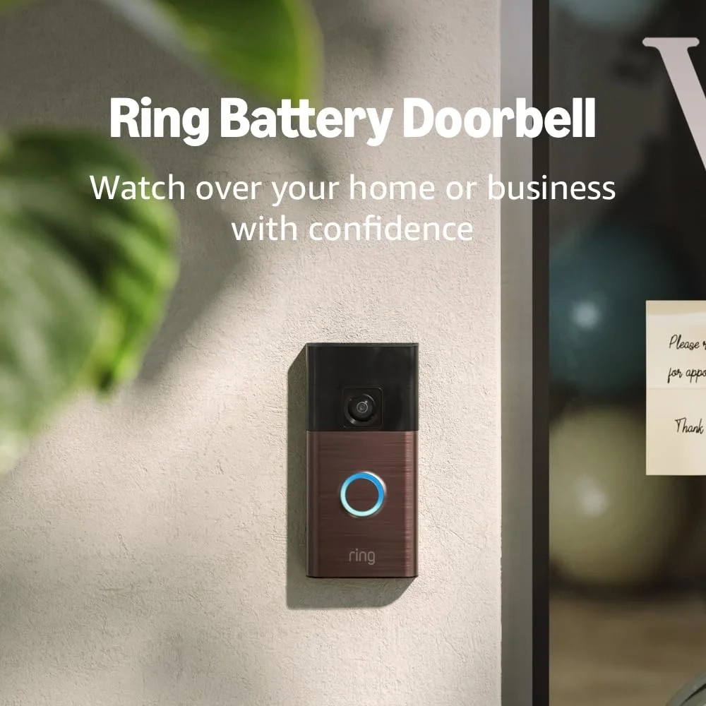 Ring Battery Doorbell (newest model), Home or business security with Head-to-Toe video, Live View