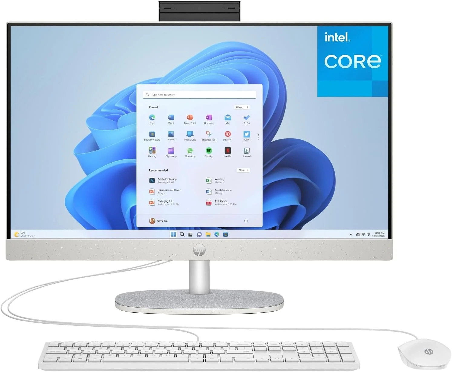 HP 24 Touchscreen All-in-One Desktop Computer for Home and School, Intel Processor, 23.8" FHD