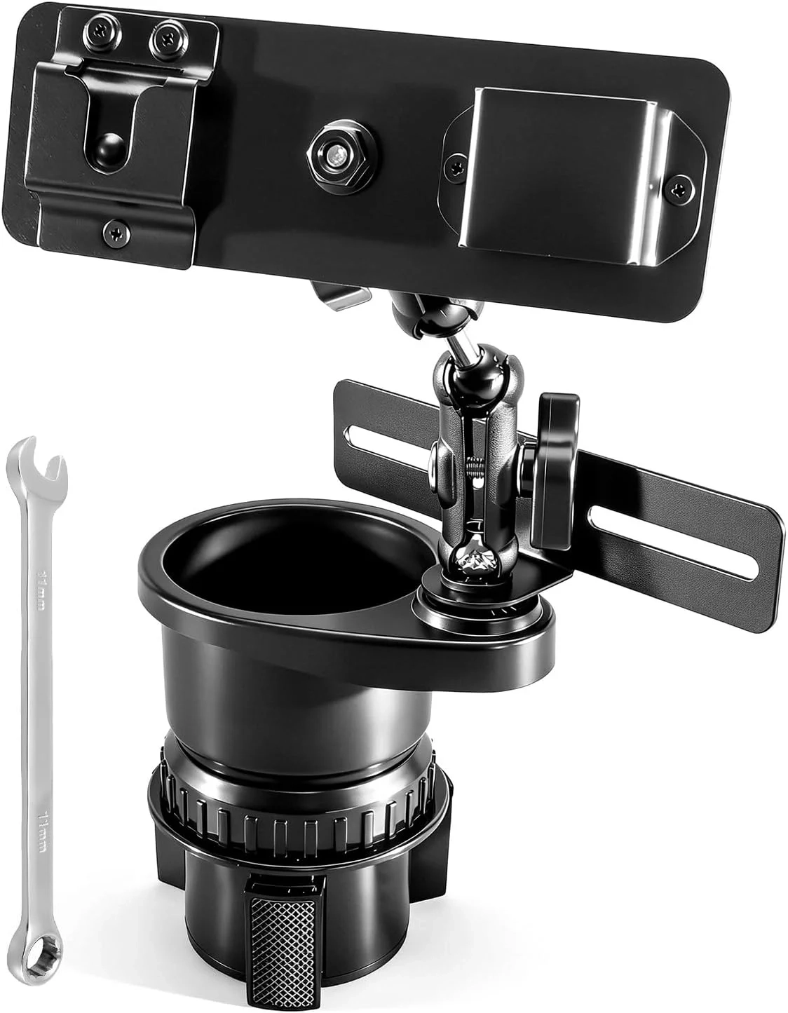 Universal Cup Holder Expander Mount for Satellite Radio CB Mic and Walkie Talkie, 3-in-1 Car