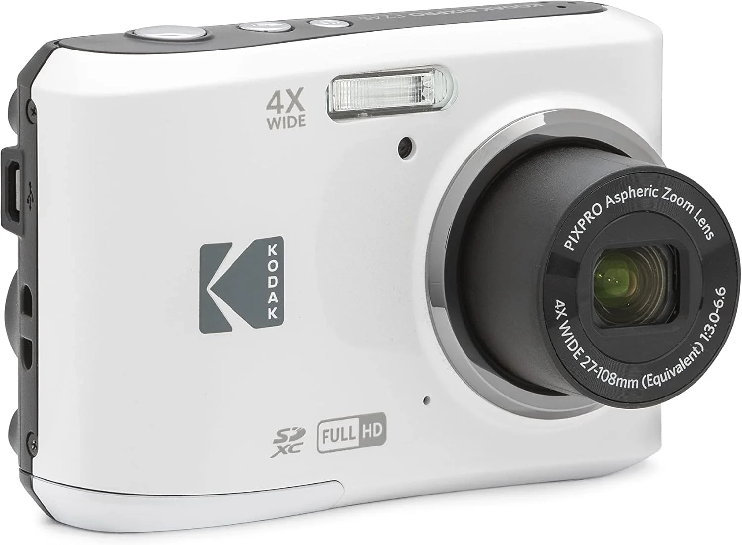 KODAK PIXPRO Friendly Zoom FZ45-WH 16MP Digital Camera with 4X Optical Zoom 27mm Wide Angle and...
