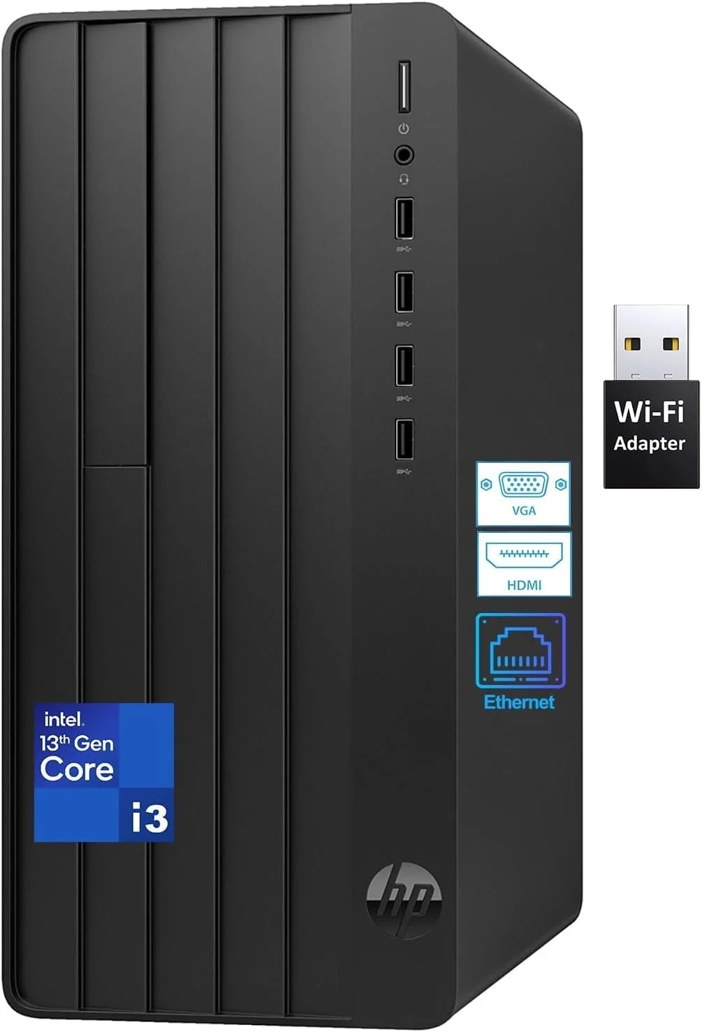 HP Desktop Tower: 13th Gen Intel Quad