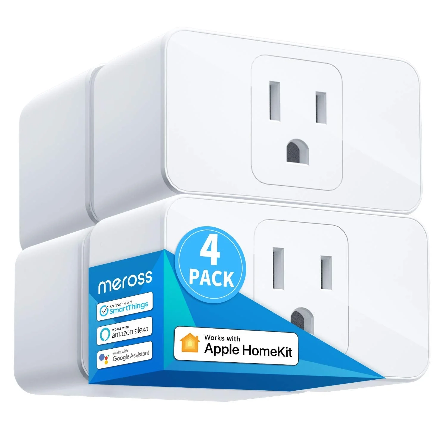 meross Smart Plug Mini, 15A & Reliable Wi-Fi, Support Apple HomeKit, Siri, Alexa, Echo, Google