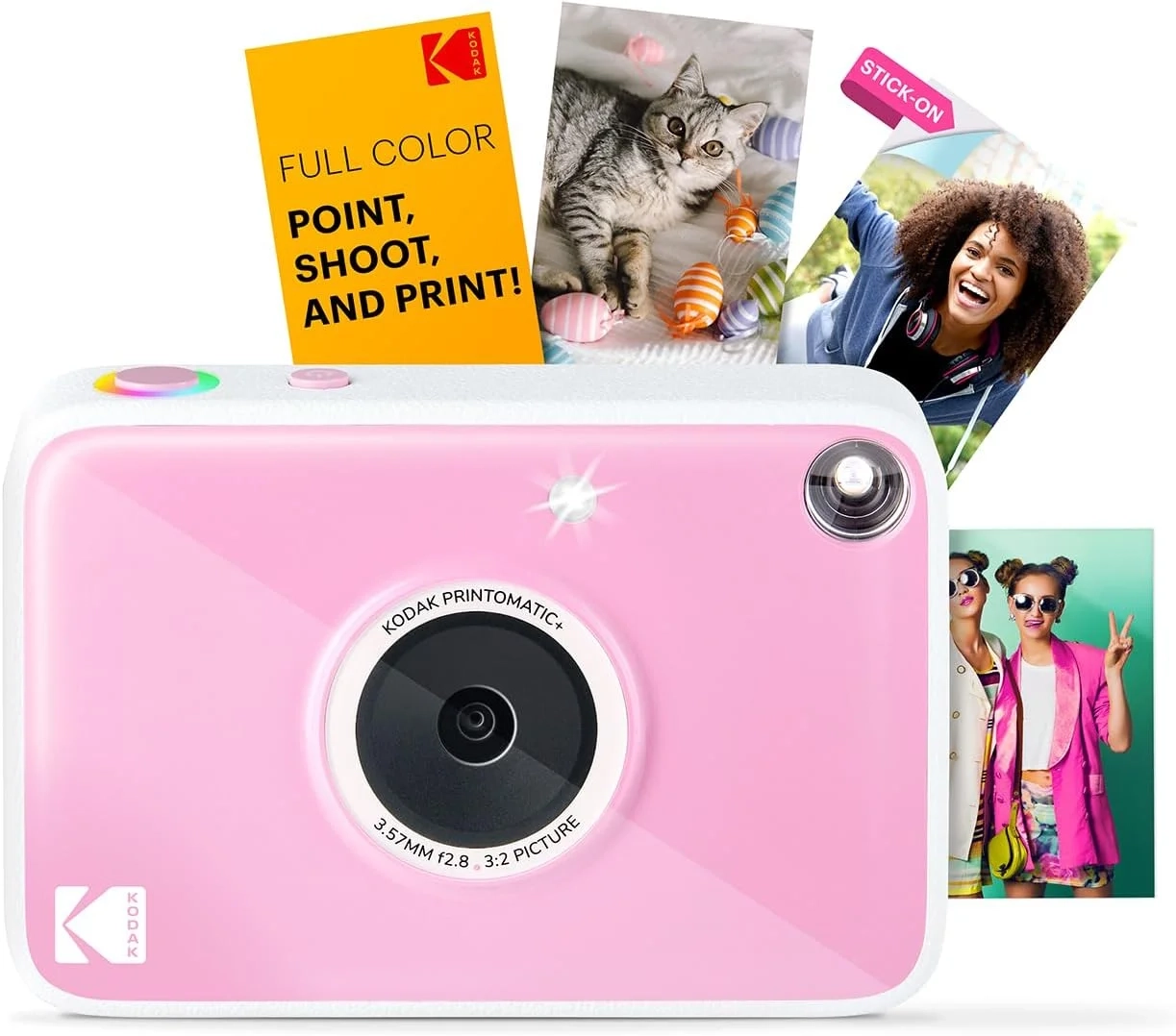 Kodak Printomatic+ Instant Print Digital Camera (Pink) 10MP Portable Camera with Interactive RGB...