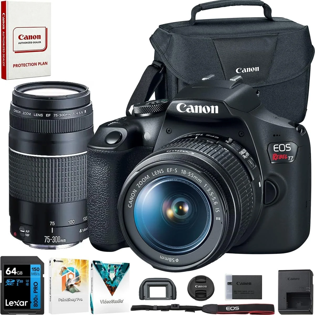 Canon EOS Rebel T7 DSLR Camera Bundle With Lens Kit And Accessories