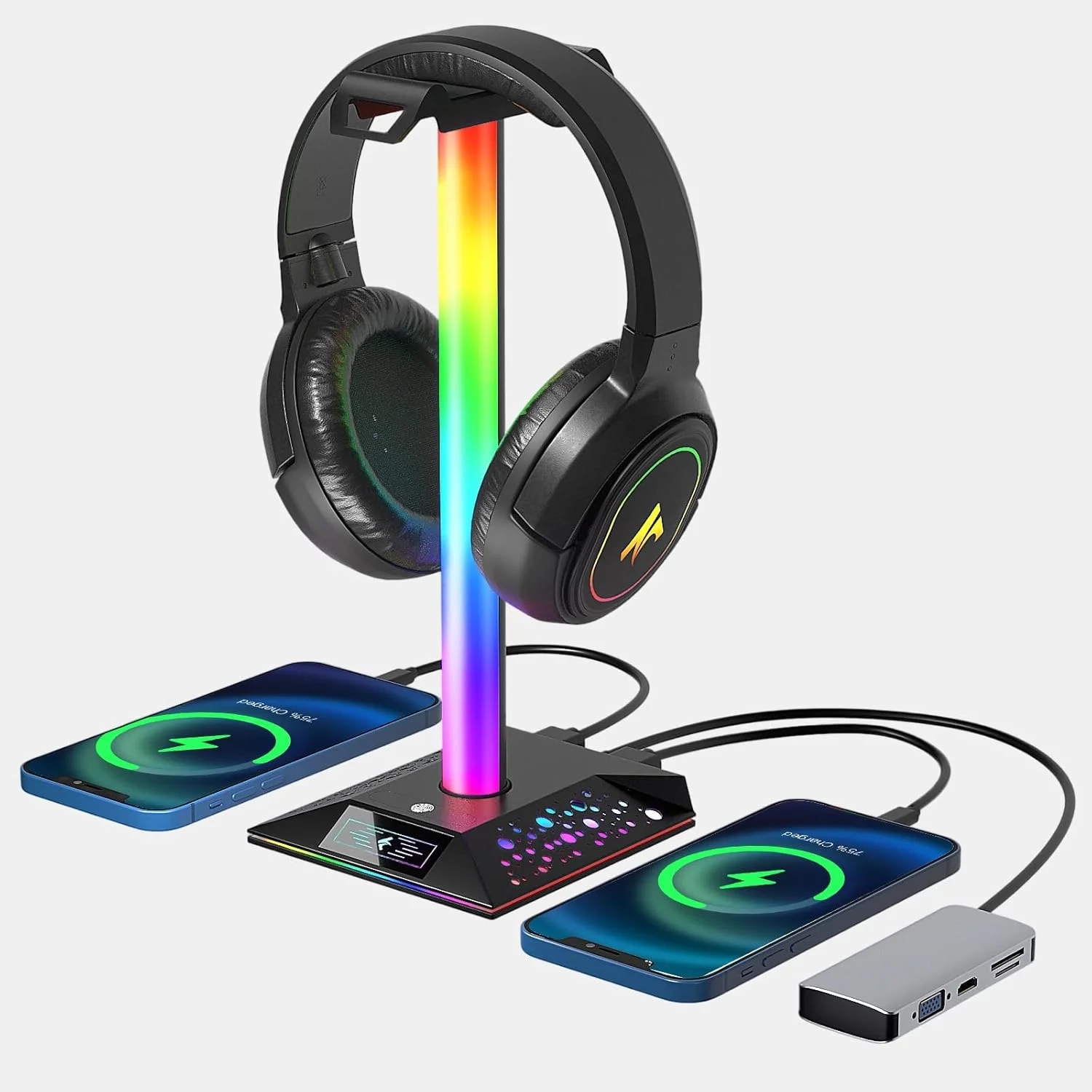 Best RGB Headphone Stand with USB Charger for Gamers