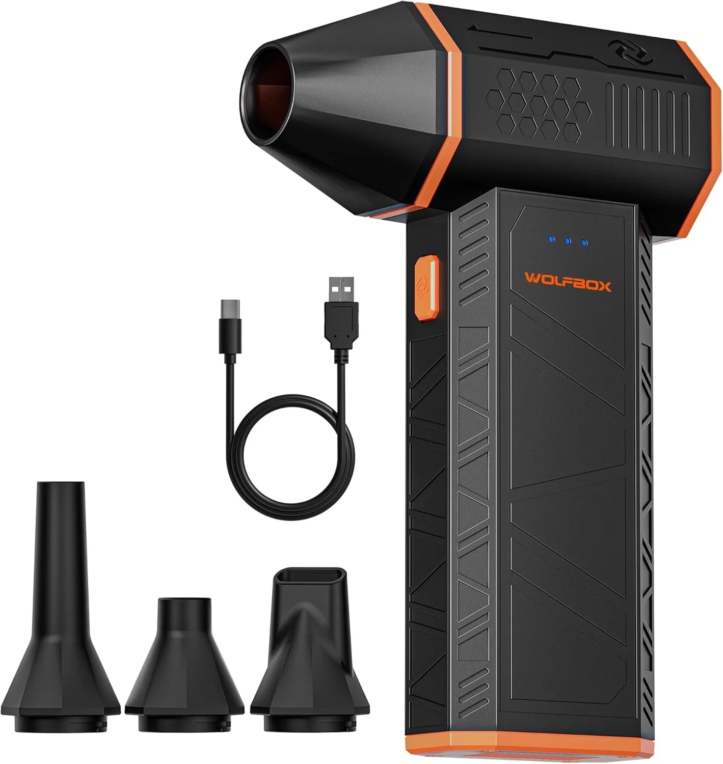 WOLFBOX MF50 Compressed Air Duster-110000RPM Super Power Electric Air Duster, 3-Gear Adjustable