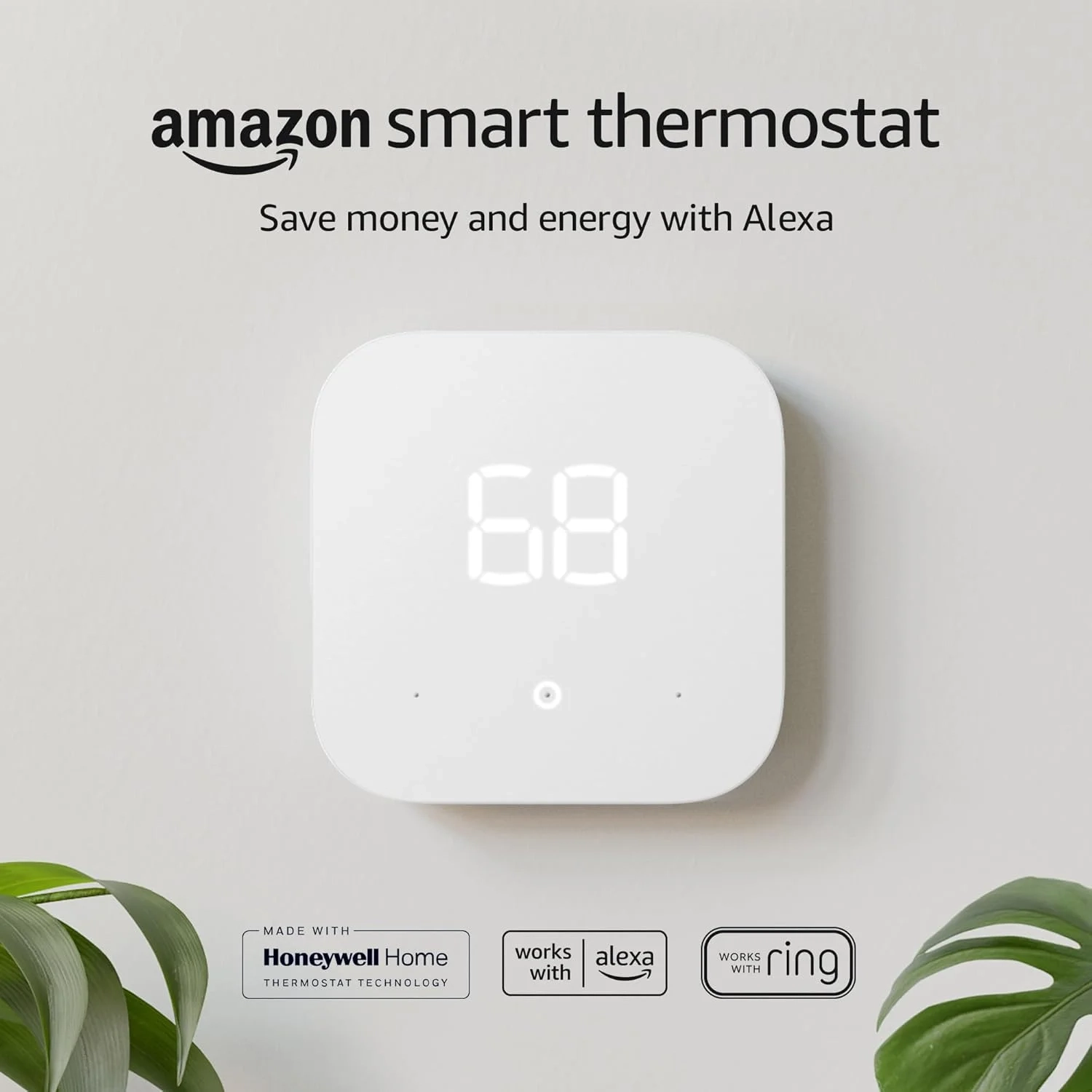 Amazon Smart Thermostat  Save money and energy - Works with Alexa and Ring - C-wire required