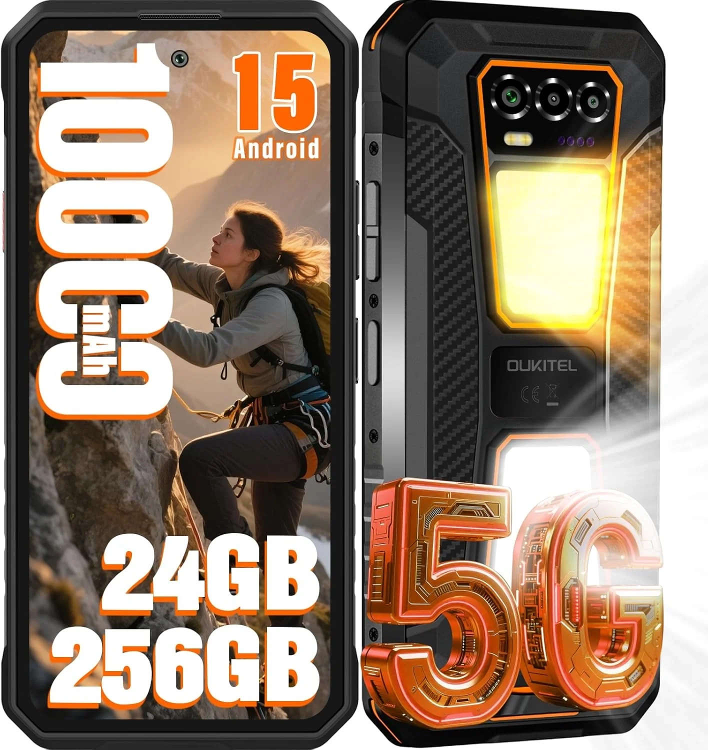OUKITEL WP58 PRO 5G Rugged Phone 24GB 256GB 10000mAh Battery