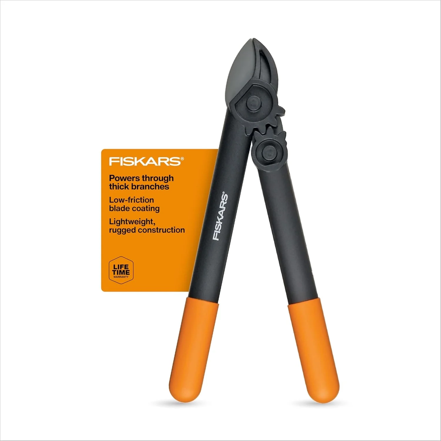 Fiskars 15-Inch PowerGear Loppers, Sharp Steel Blade Bush and Tree Trimmer, Cuts up to 1.25-Inch