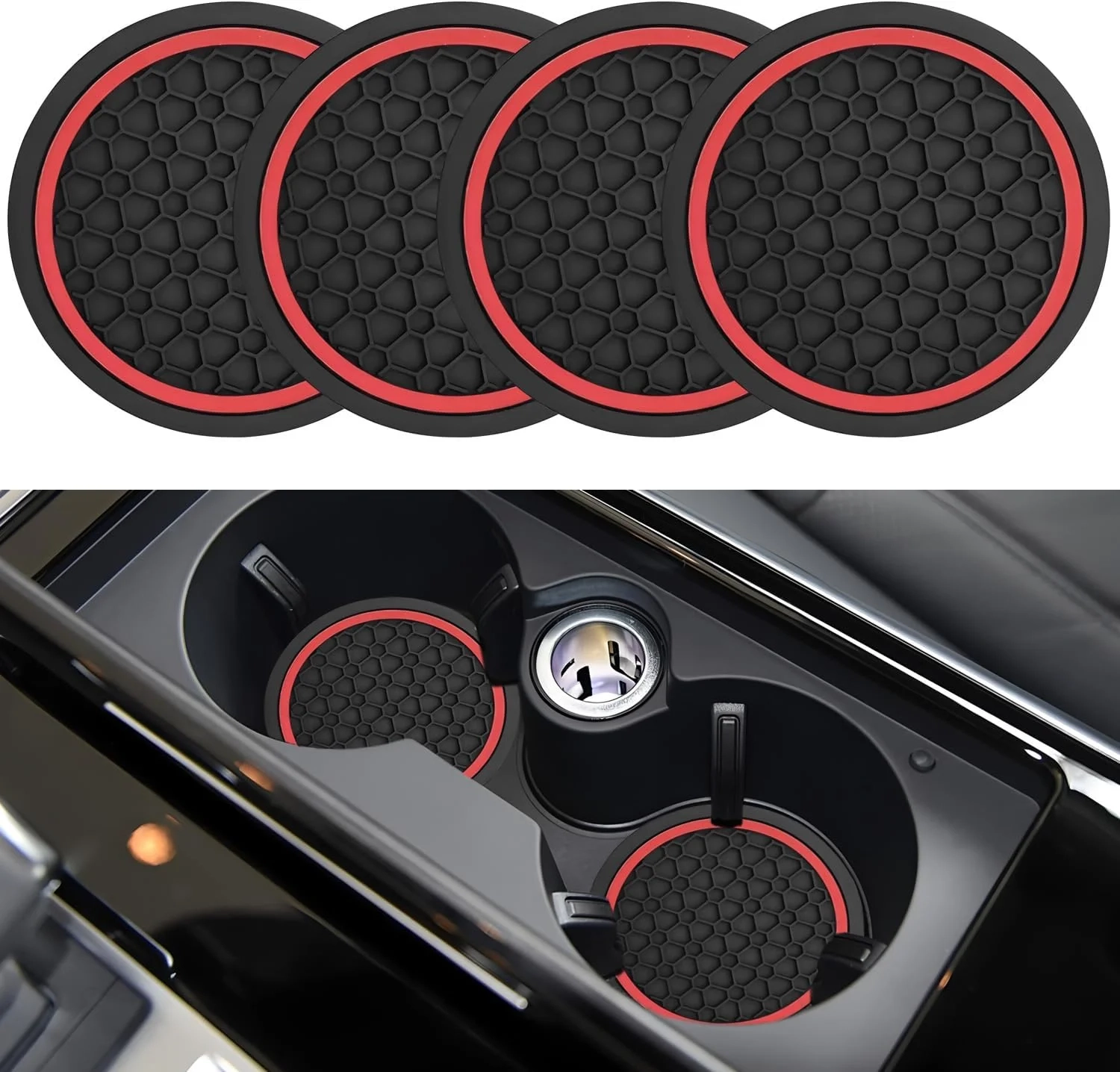 4PCS Car Cup Holder Coasters,Universal Auto Non-Slip Insert Water Bottle Holder Pads,Dustproof