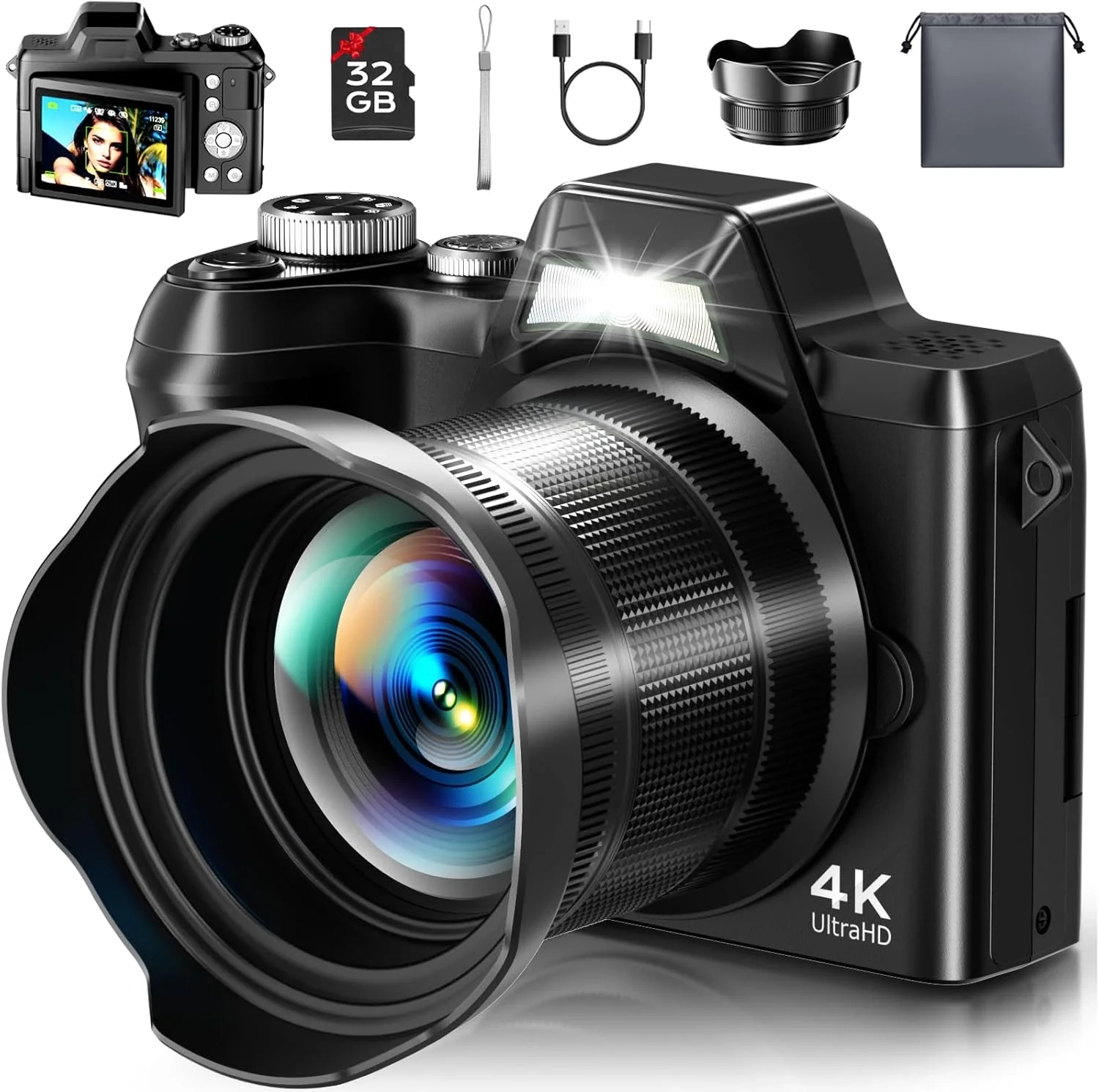 Best 4K Vlogging Camera with 56MP & Flip Screen