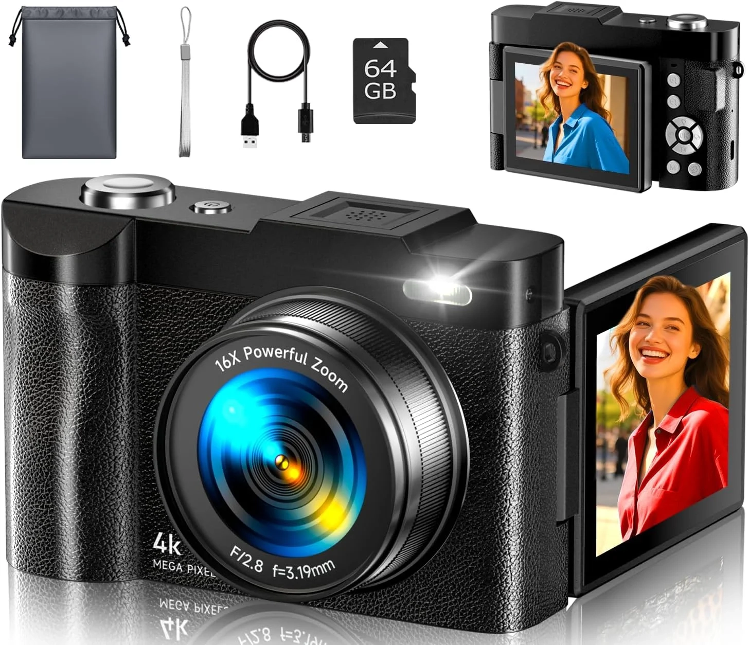 Best 50MP 4K Vlogging Camera with Flip Screen
