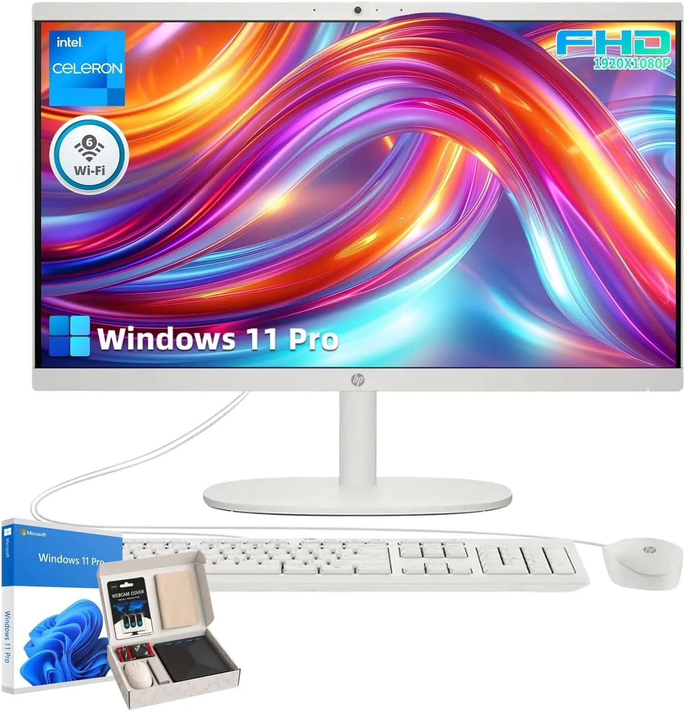 HP All-in-One Desktop Computer - 21.5" Full HD Anti-Glare Display | Intel Celeron J4025 | for