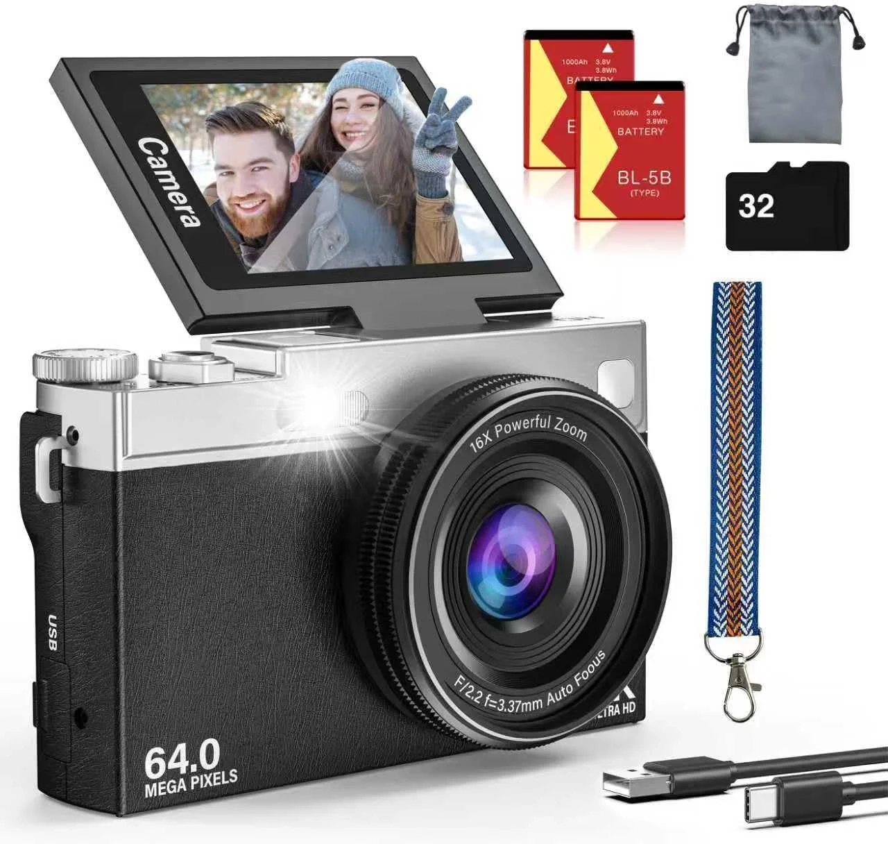 Best 2025 4K Vlogging Camera with 64MP & Flip Screen