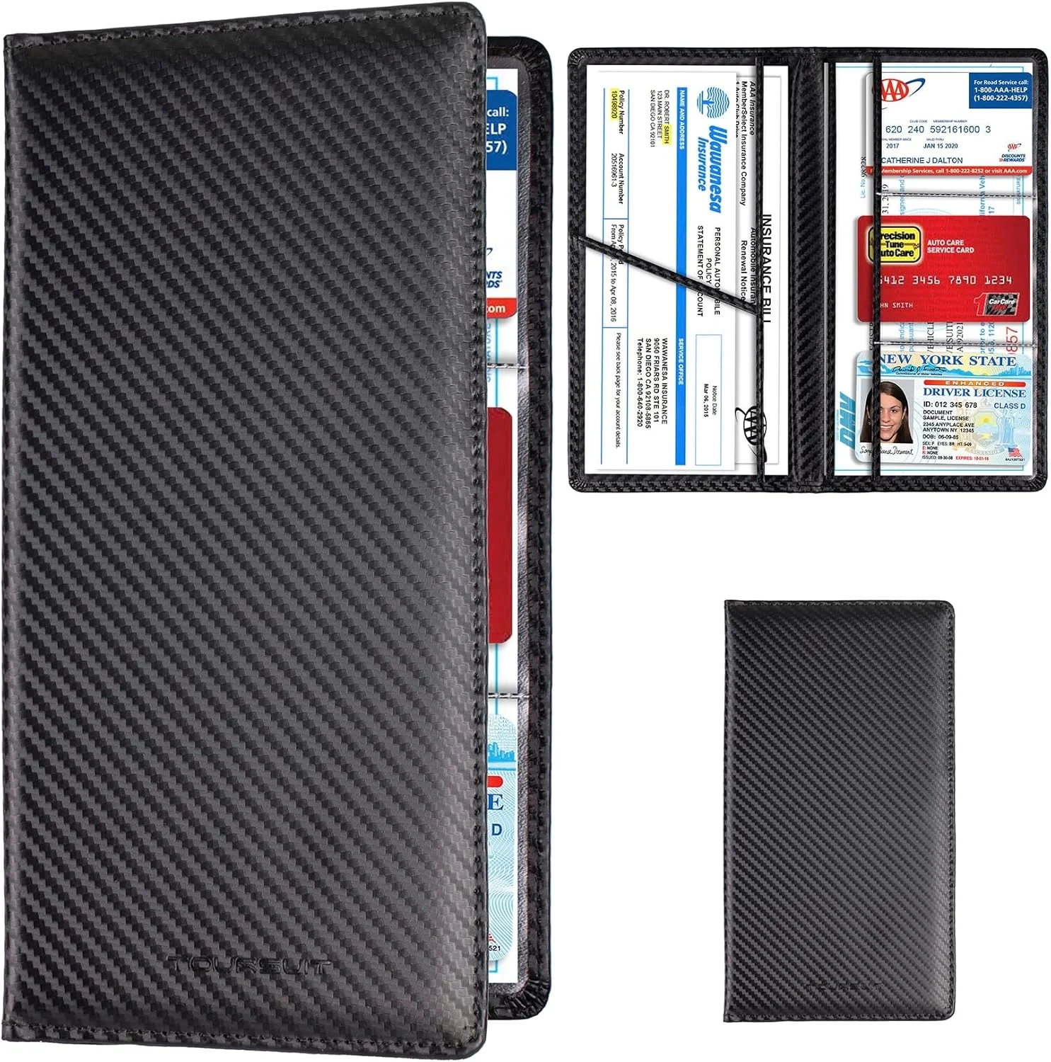 Car Registration and Insurance Card Holder, Vehicle License Document Glove Box Compartment