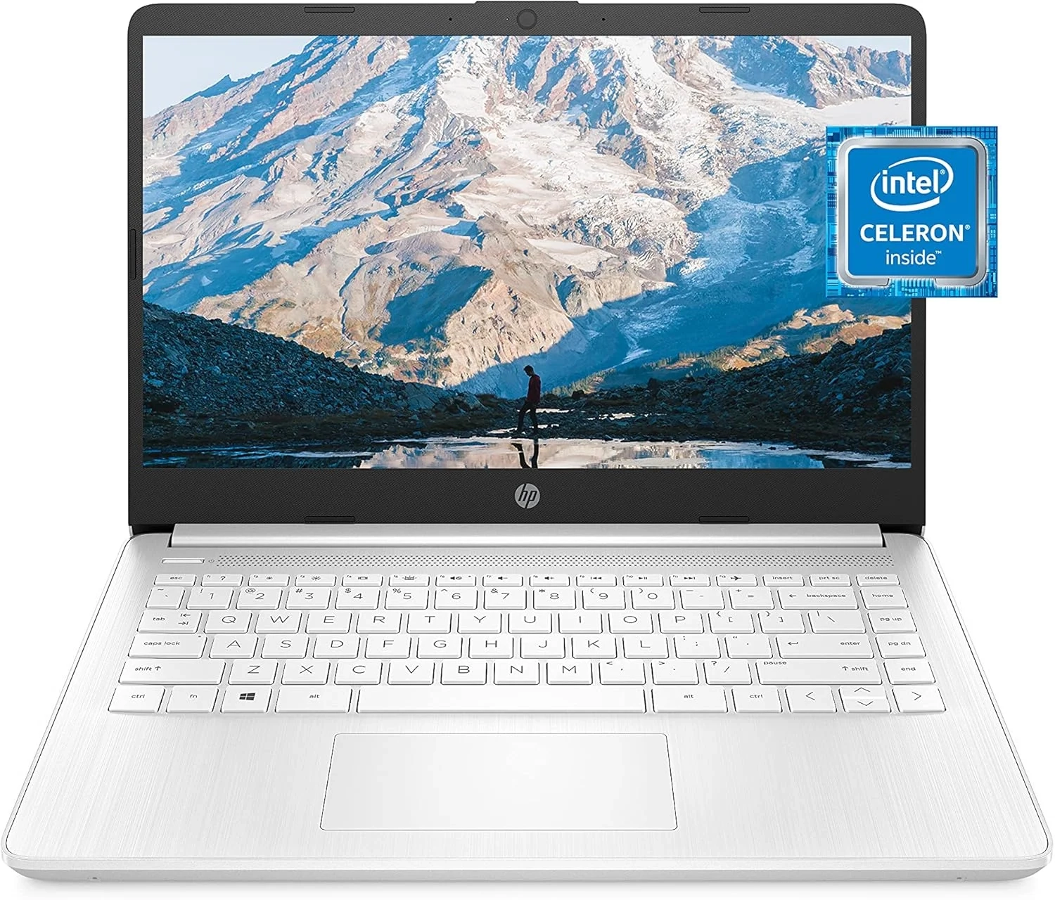 HP 14 Laptop: Intel Celeron, 4GB RAM, 64GB Storage, 14" HD Display, Windows 11, Portable, with